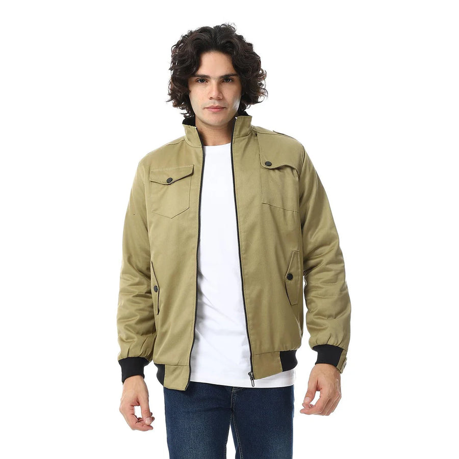 Men's Gabardine Jacket with Front Pockets