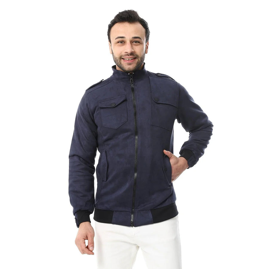 Men's Chamois Jacket with Front Pockets - Blue