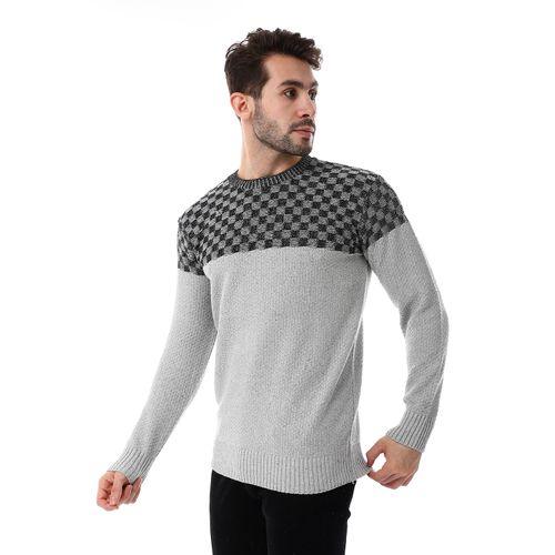 Men's Gray Wool Pullover